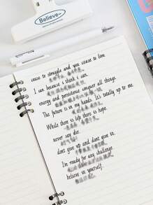 1入組復古英文學生規格活頁筆記本,搭配pp封面,適用於辦公室 - 粉色 - 查看 2