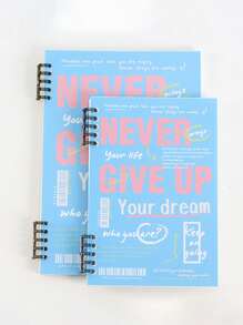 1入復古風格英文學生筆記本,pp封面,不沾手感 - 藍色 - 查看 2