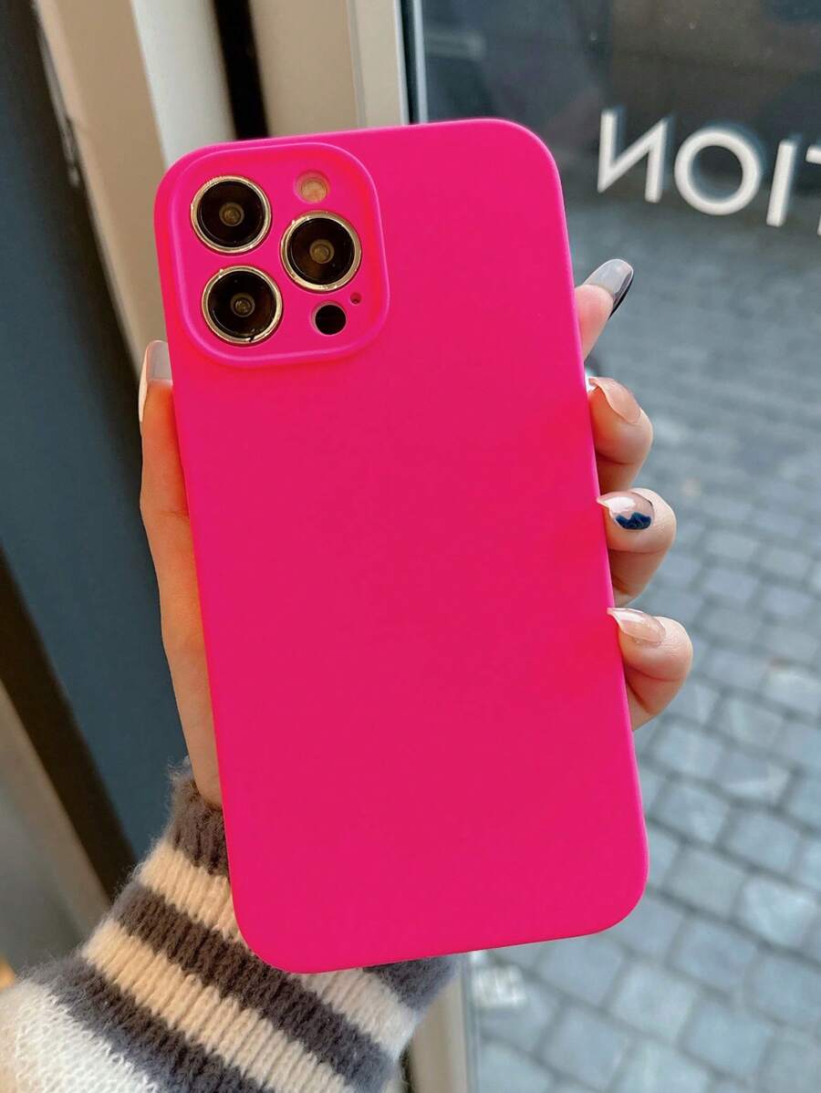 Vỏ điện thoại silicon rắn - Màu Hồng Tươi - Xem 1