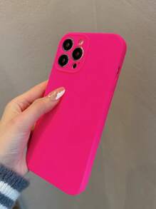 Vỏ điện thoại silicon rắn - Màu Hồng Tươi - Xem 4