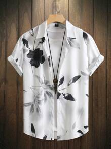 Manfinity RSRT Men Floral Print Shirt Without Tee - White - View 1