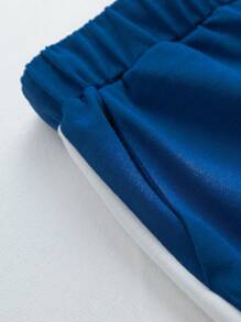 Aesthetic Post 男士鬆身對比側縫落肩t恤和束口運動褲 - 藍色 - 查看 7