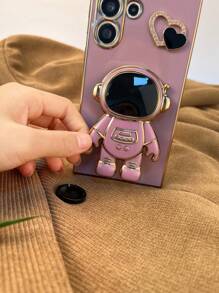 Valentines Astronaut Print Phone Case With Stand Compatible With IPhone15/15Plus/15Pro/15Promax