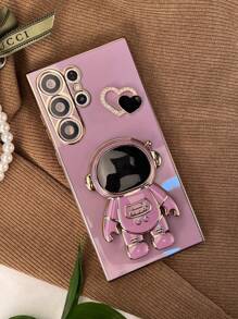 Valentines Astronaut Print Phone Case With Stand Compatible With IPhone15/15Plus/15Pro/15Promax