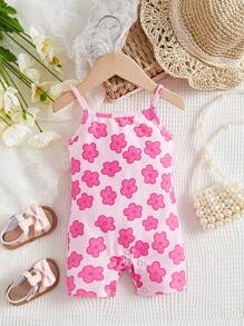SHEIN Baby Floral Print Cami Romper - Multicolor - View 1