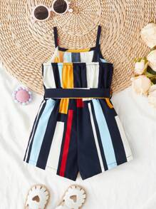 SHEIN Rompers Em bé Thắt lưng Khối Màu - Nhiều màu - Xem 2