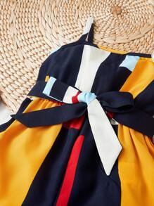 SHEIN Rompers Em bé Thắt lưng Khối Màu - Nhiều màu - Xem 3