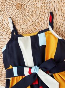 SHEIN Rompers Em bé Thắt lưng Khối Màu - Nhiều màu - Xem 4