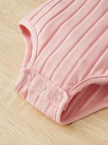 Baby Girl 2pcs Ribbed Knit Bodysuit - White - View 3