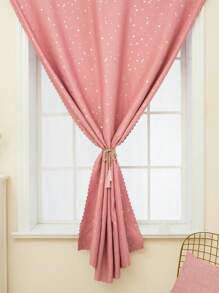 Màn hình ngôi sao Sò điệp Trim Màn hình đơn, Màn chắn Polyester hiện đại cho hộ gia đình - Hồng - Xem 5