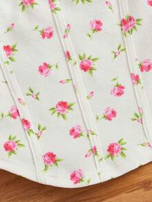 SHEIN 女孩印花弧形下擺吊帶上衣 - 彩色 - 查看 4