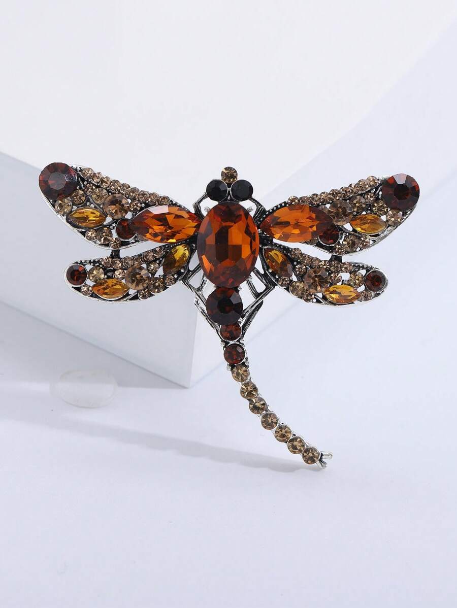 Rhinestone chuồn chuồn trâm - Cà phê nâu - Xem 1