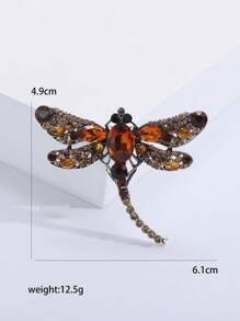 Rhinestone chuồn chuồn trâm - Cà phê nâu - Xem 4