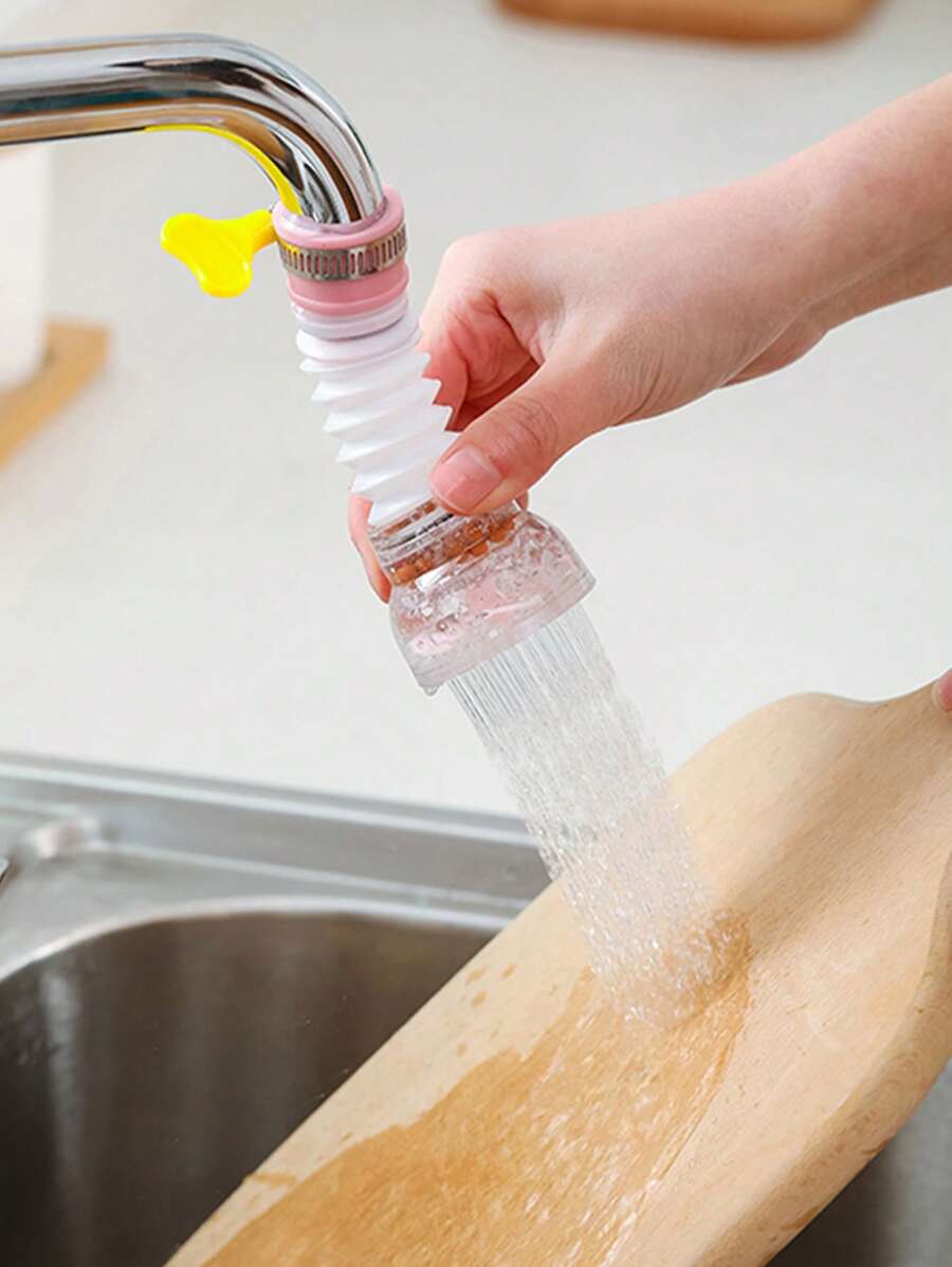 1个粉色水龙头防溅罩，简易ABS水龙头工具，适用于厨房用品、厨房配件和厨房工具 - 粉色 - 查看 1