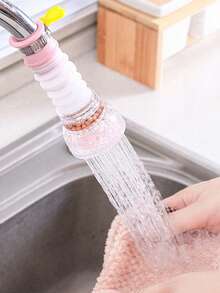 1个粉色水龙头防溅罩，简易ABS水龙头工具，适用于厨房用品、厨房配件和厨房工具 - 粉色 - 查看 2