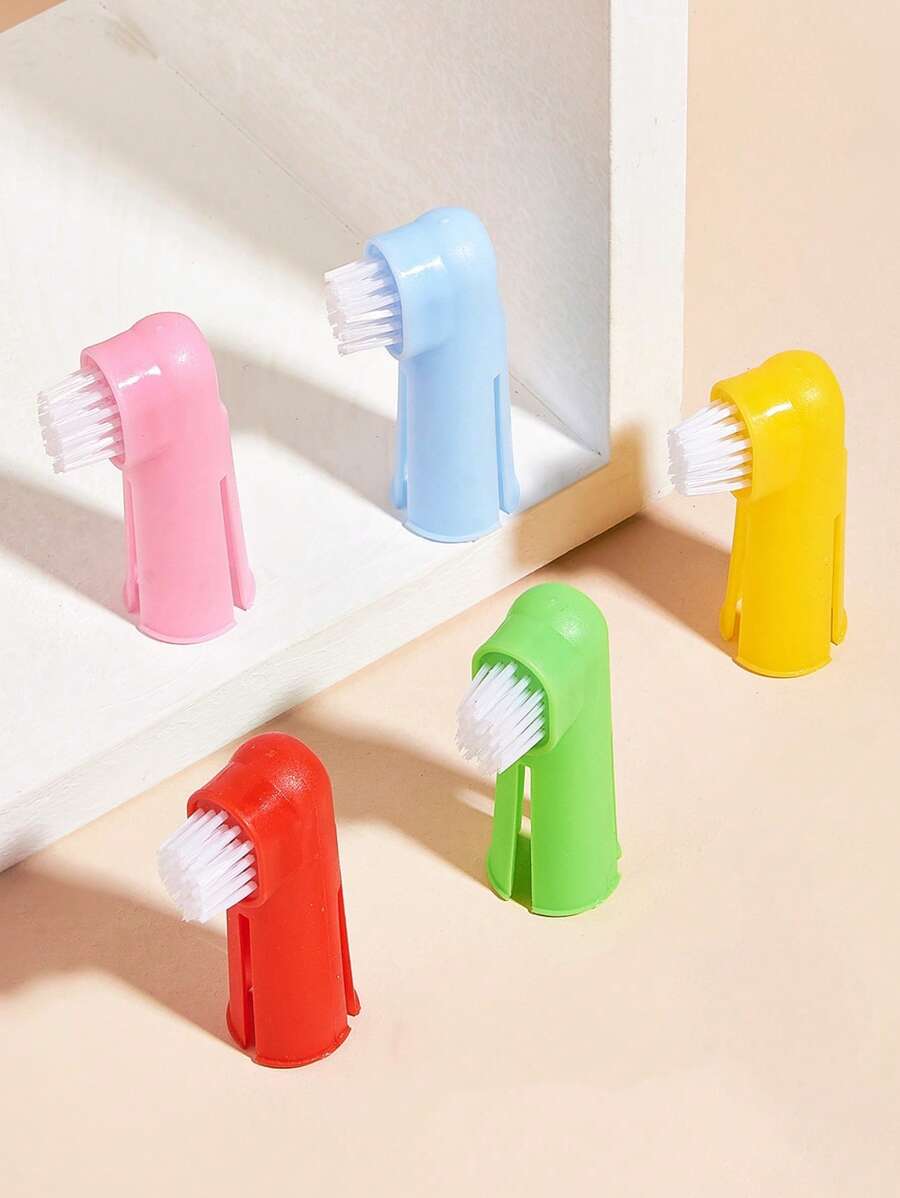 3 cái Bàn chải đánh răng thú cưng màu ngẫu nhiên cho chó và mèo để làm sạch răng - Nhiều màu - Xem 1