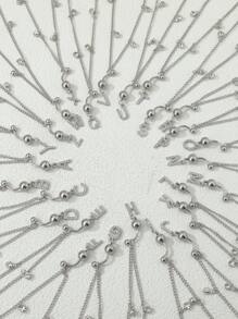 Rhinestone Thư Mặt dây chuyền Vòng eo - Bạc - Xem 1