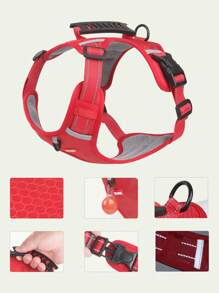 1pc No Pull Pet Harness For Dog For Outdoor - Red - View 7