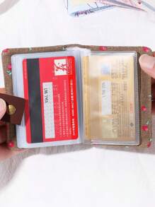 田园风花卉帆布卡包 卡片夹 钱包 名片夹 信用卡夹 女士卡片夹 女士照片卡夹 迷你钱包 卡片钱包 - 咖啡棕 - 查看 5