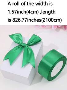1 Đồng Màu Gói Quà Ruy Băng Tối Giản Polyester Gói Quà Ruy Băng Cho Gia Đình - màu xanh lá - Xem 3