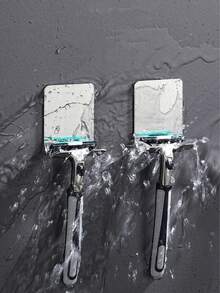 4pcs Stainless Steel Razor Holder, Minimalist Wall Mounted Shaver Holder For Bathroom - Silver - View 2