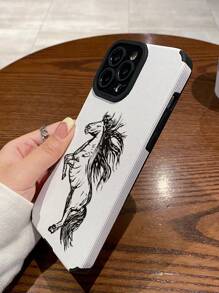 1 个 PU+TPU 彩色彩绘马手机壳适用于 iPhone11、12、13、14、12 Pro Max、13 Pro Max、15、15 Pro、15 Plus、15 Pro Max、iPhone 16、16 Pro、16 Plus、16 Pro Max、三星 A11、A12、A20S、A32、A50、A51、A52、A71、A73、S20 FE、S21、S22、A04、A13、A14、A24、A33、A34、A54 - 彩色 - 查看 3