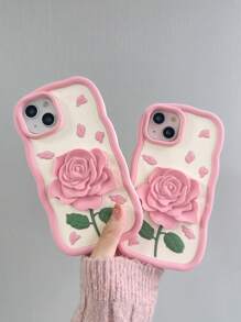 1入組玫瑰矽膠保護殼，適用於蘋果iPhone 13/14 Pro Max/11/12，可愛全包覆式軟殼，防摔女孩手機殼 - 彩色 - 查看 5