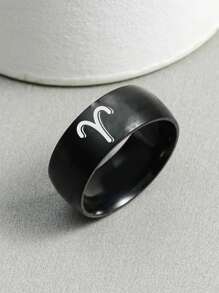 星座印花戒指 - 黑色 - 查看 1