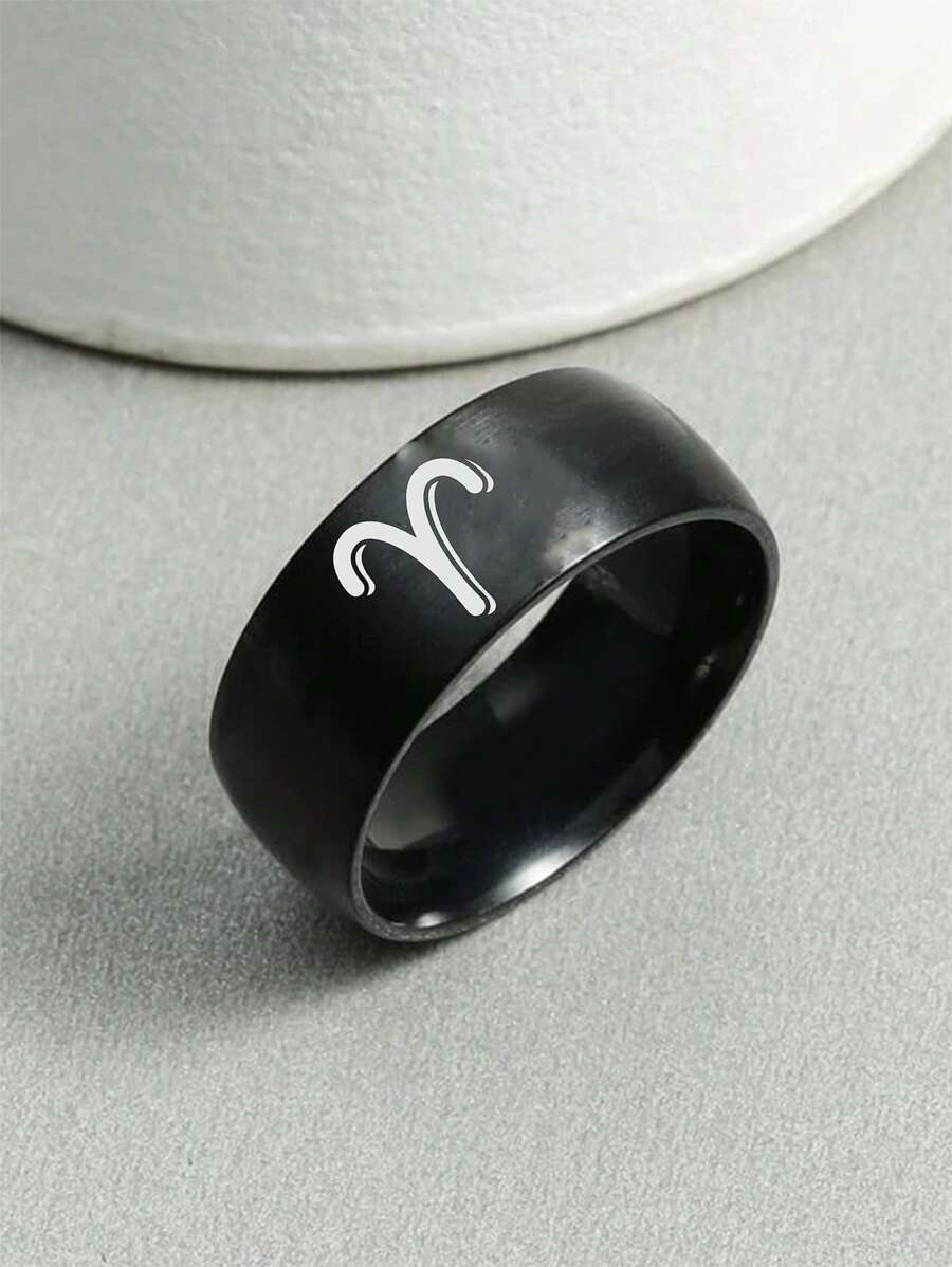 星座印花戒指 - 黑色 - 查看 1