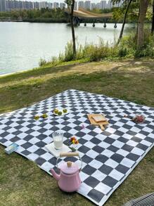 1pc Printed Picnic Mat - Black and White - View 5