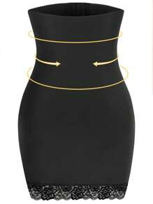 Đồ lót định hình dành cho nữ Tương phản ren màu trơn - màu đen - Xem 2