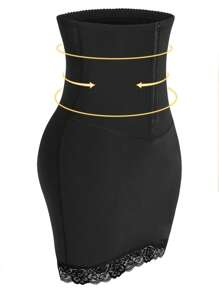 Đồ lót định hình dành cho nữ Tương phản ren màu trơn - màu đen - Xem 3