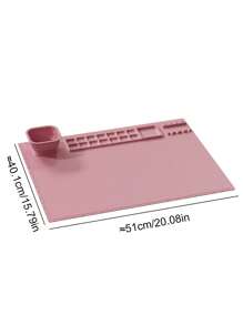 1pc Solid Color Silicone Drawing Pad, Simple Multi-grid Washable Drawing Pad For Drawing - Purple - View 4