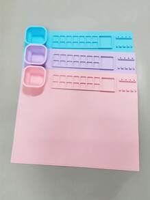 1pc Solid Color Silicone Drawing Pad, Simple Multi-grid Washable Drawing Pad For Drawing - Purple - View 6