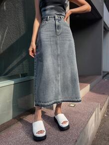 DAZY High Waist Denim Skirt Jeans Skirt - Medium Wash - View 4