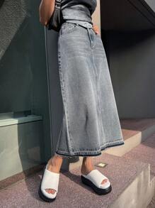 DAZY High Waist Denim Skirt Jeans Skirt - Medium Wash - View 5