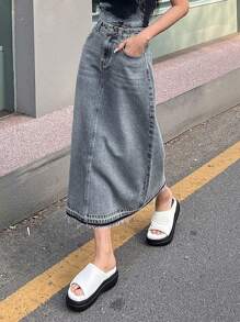 DAZY High Waist Denim Skirt Jeans Skirt - Medium Wash - View 7