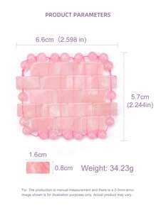 1 對優質天然玉石眼罩睡眠面膜玫瑰石英粉色眼貼抗衰老熱或冷使用石眼罩抗皺減少眼紋和頭痛 - 淺粉色 - 查看 3