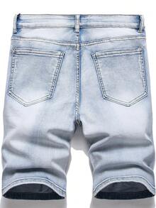 Manfinity LEGND Hombres Shorts en mezclilla desgarro crudo - Lavado ligero - Ver 2