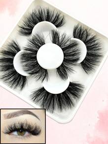 3 Giường đôi Sai Lông mi 20mm Cuộn tròn Lông mi lông tơ Da chồn nhân táo Lông mi - màu đen - Xem 2