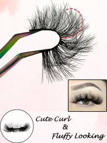 3 Giường đôi Sai Lông mi 20mm Cuộn tròn Lông mi lông tơ Da chồn nhân táo Lông mi - màu đen - Xem 4