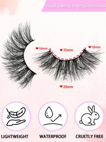 3 Giường đôi Sai Lông mi 20mm Cuộn tròn Lông mi lông tơ Da chồn nhân táo Lông mi - màu đen - Xem 6