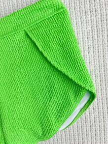 Neon Lime High Waisted Bikini Bottom - Lime Green - View 5