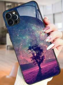 樹紋玻璃手機殼 - 紫色 - 查看 1