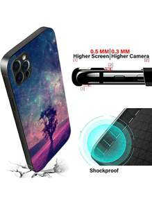 樹紋玻璃手機殼 - 紫色 - 查看 4