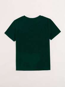 SHEIN Unity Camiseta con gráfico de letra, camisetas gráficas para mujer - Verde Oscuro - Ver 2