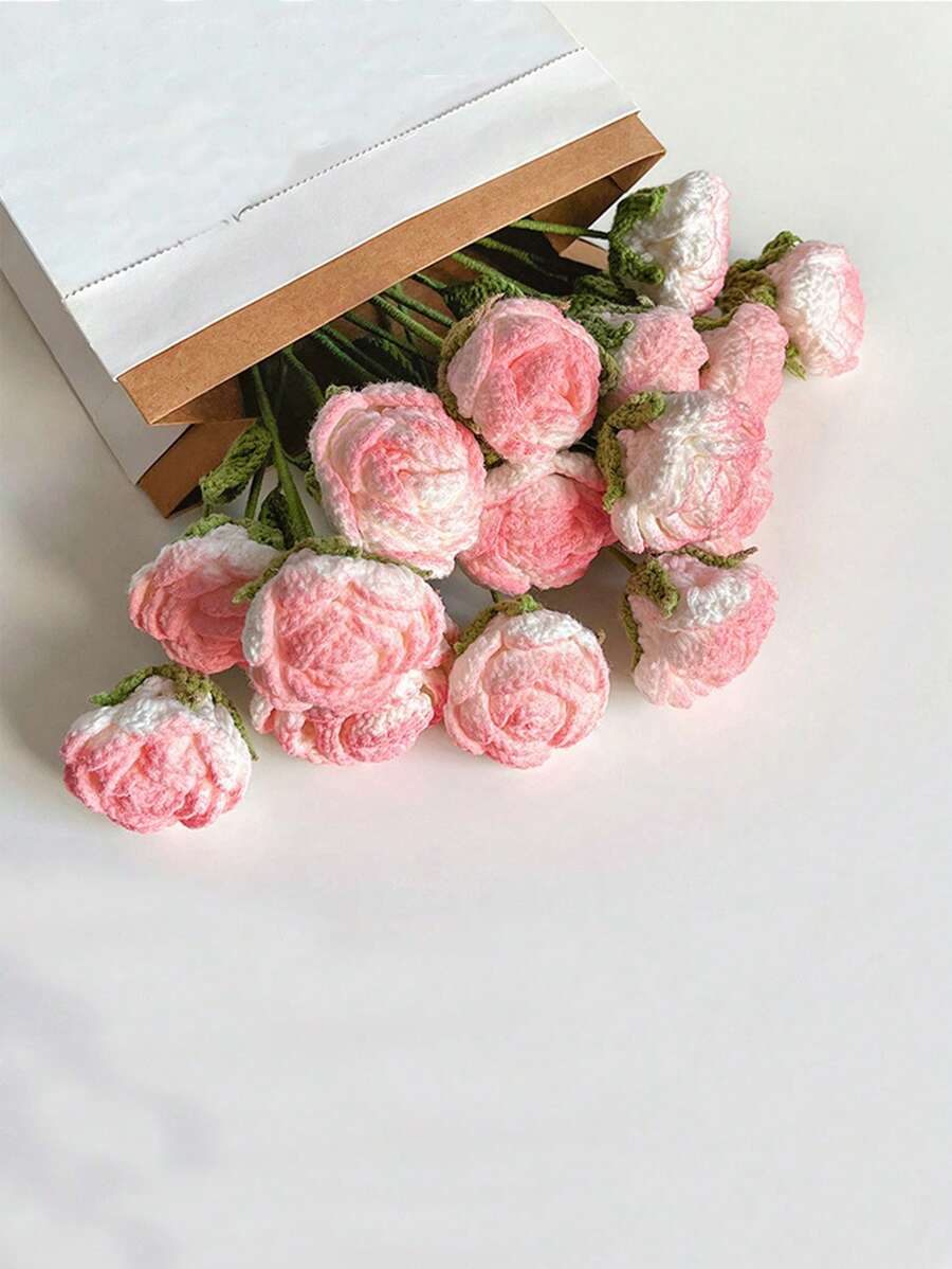 1入組織物人造花婚禮用假花家居裝飾 - 粉色 - 查看 1