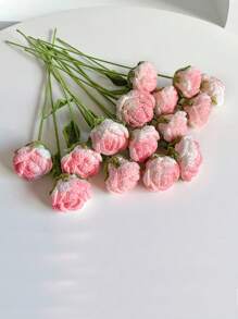 1入組織物人造花婚禮用假花家居裝飾 - 粉色 - 查看 2