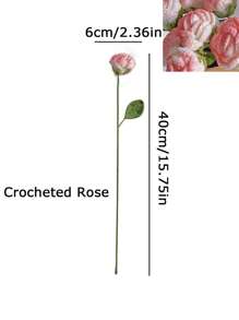 1入組織物人造花婚禮用假花家居裝飾 - 粉色 - 查看 3