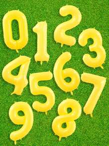 1pc 40 Inch Balloon, Number Design Decorative Balloon For Party - Yellow - View 1